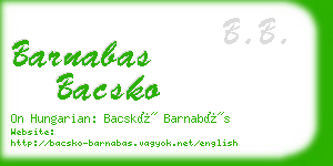 barnabas bacsko business card